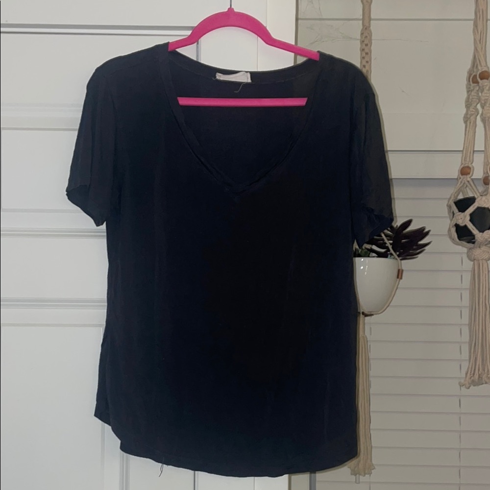 Classic Black V-Neck Women's Top